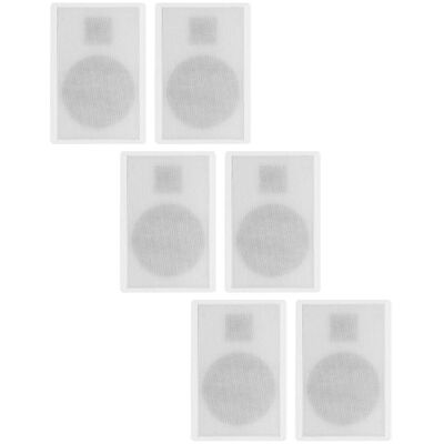 Acoustic Audio by Goldwood - SLM1W Mountable On Wall Slim Speakers Home Theater Wired 3 Pair Pack - White Acoustic Audio by Goldwood - SLM1W Mountable On Wall Slim Speakers Home Theater Wired 3 Pair Pack - White