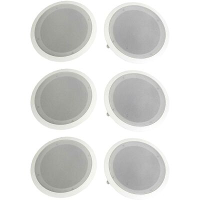 Pyle - 8 Inch 2 Way In Wall Ceiling Home Speakers System Audio Stereo, 6 Speakers - White Pyle - 8 Inch 2 Way In Wall Ceiling Home Speakers System Audio Stereo, 6 Speakers - White