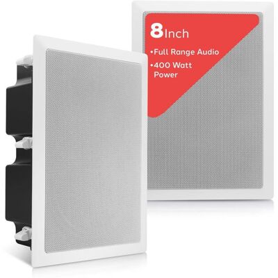 Pyle - 8.0'' Home In-Wall / Ceiling Speakers - Black Pyle - 8.0'' Home In-Wall / Ceiling Speakers - Black