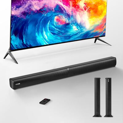 VEVOR - Sound Bar for Smart TV, 2.0 Channel, 32-Inch 2 in 1 Detachable Soundbar TV Speakers, with Bluetooth HDMI AUX USB - Black VEVOR - Sound Bar for Smart TV, 2.0 Channel, 32-Inch 2 in 1 Detachable Soundbar TV Speakers, with Bluetooth HDMI AUX USB - Black