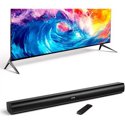 VEVOR - Sound Bar for Smart TV, 2.1 Channel, 35-Inch Compact Soundbar TV Speakers with Built-In Subwoofer for Projector - Black VEVOR - Sound Bar for Smart TV, 2.1 Channel, 35-Inch Compact Soundbar TV Speakers with Built-In Subwoofer for Projector - Black