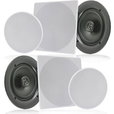 Pyle - Pair 6.5” Flush Mount In-wall In-ceiling - Black Pyle - Pair 6.5” Flush Mount In-wall In-ceiling - Black