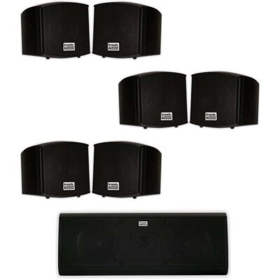 Acoustic Audio by Goldwood - AA321B and AA40CB Indoor Speakers Mountable or Bookshelf Home Theater 7 Speaker Set - Black Acoustic Audio by Goldwood - AA321B and AA40CB Indoor Speakers Mountable or Bookshelf Home Theater 7 Speaker Set - Black
