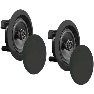 2) NEW Pyle PDIC81RDBK 250W 8 Inch Flush In-Wall In-Ceiling Speakers Pair - Black 2) NEW Pyle PDIC81RDBK 250W 8 Inch Flush In-Wall In-Ceiling Speakers Pair - Black