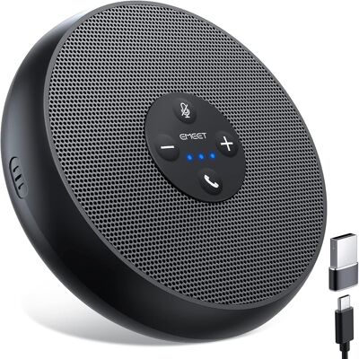 EMEET - USB Speakerphone, M1A Zoom Certified AI Mics 360°Voice Pickup USB Type C-A Plug&Play Computer Speakers with Microp - Black EMEET - USB Speakerphone, M1A Zoom Certified AI Mics 360°Voice Pickup USB Type C-A Plug&Play Computer Speakers with Microp - Black