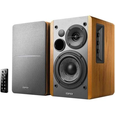 Edifier - R1280DB Powered Bluetooth Bookshelf Speakers, Computer Speakers - 42W RMS Optical Input - Wireless Studio Monitors - Brown Edifier - R1280DB Powered Bluetooth Bookshelf Speakers, Computer Speakers - 42W RMS Optical Input - Wireless Studio Monitors - Brown