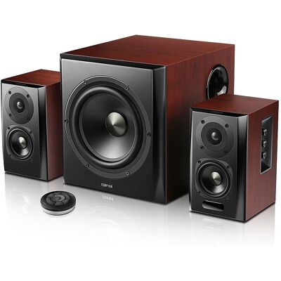 Edifier - S350DB Bookshelf Speakes & Subwoofer, Computer Speakers - Bluetooth v4.1 aptX Wireless Sound - 2.1 Speaker System - Brown/black Edifier - S350DB Bookshelf Speakes & Subwoofer, Computer Speakers - Bluetooth v4.1 aptX Wireless Sound - 2.1 Speaker System - Brown/black