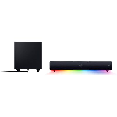 Razer - Leviathan V2 3-Channel (2.1) Bluetooth Gaming Speakers with RGB Lighting (2-Piece) - Black Razer - Leviathan V2 3-Channel (2.1) Bluetooth Gaming Speakers with RGB Lighting (2-Piece) - Black