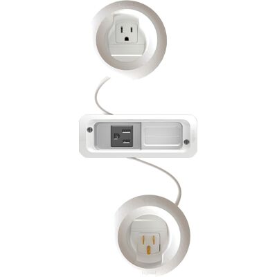 Sanus - In-Wall Cable Concealer TV and Soundbar Power Kit for Mounted TVs and Soundbars - White Sanus - In-Wall Cable Concealer TV and Soundbar Power Kit for Mounted TVs and Soundbars - White