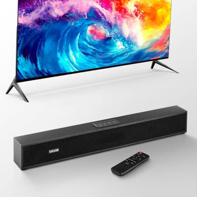 VEVOR - Sound Bar for Smart TV, 2.0 Channel, 24-Inch Compact Soundbar TV Speakers for Projector, Bluetooth AUX Connection - Black VEVOR - Sound Bar for Smart TV, 2.0 Channel, 24-Inch Compact Soundbar TV Speakers for Projector, Bluetooth AUX Connection - Black