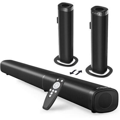 Dazzed Corner - Sound Bar for Smart TV, 100W 2-in-1 Detachable Soundbar - Black Dazzed Corner - Sound Bar for Smart TV, 100W 2-in-1 Detachable Soundbar - Black