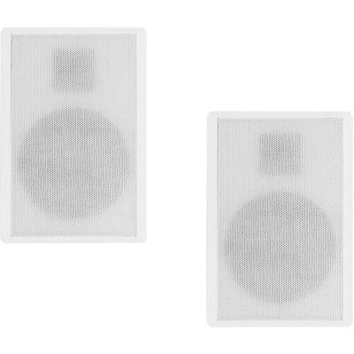 Acoustic Audio by Goldwood - SLM1W Mountable On Wall Slim Speakers Home Theater Wired Pair Pack - White Acoustic Audio by Goldwood - SLM1W Mountable On Wall Slim Speakers Home Theater Wired Pair Pack - White