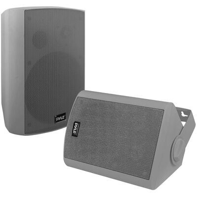Pyle - 6.5" Wireless Bluetooth Wall Mount Speaker System for Indoor Outdoor Use - Gray Pyle - 6.5" Wireless Bluetooth Wall Mount Speaker System for Indoor Outdoor Use - Gray
