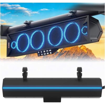 GoHawk - UTV Sound Bar Waterproof 6-Speaker Bluetooth ATV Soundbar 25" SxS CanAm Polaris with FM Radio LED - Black GoHawk - UTV Sound Bar Waterproof 6-Speaker Bluetooth ATV Soundbar 25" SxS CanAm Polaris with FM Radio LED - Black