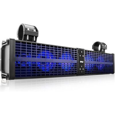 Pyle - PWPSB2402 24” Powered ATV/UTV Soundbar System, Class D Amplifier, Wireless BT Streaming with LED Lights Pyle - PWPSB2402 24” Powered ATV/UTV Soundbar System, Class D Amplifier, Wireless BT Streaming with LED Lights
