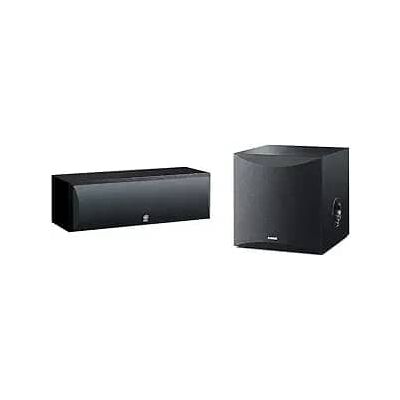 Yamaha - Home Theater Bundle: NS-SW100BL 10-Inch 100W Subwoofer & NS-C210BL Two-Way Center Channel Speaker - Black Yamaha - Home Theater Bundle: NS-SW100BL 10-Inch 100W Subwoofer & NS-C210BL Two-Way Center Channel Speaker - Black
