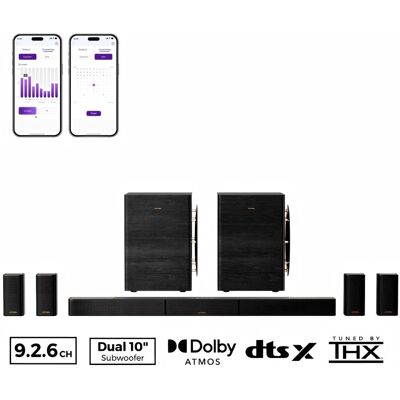 Ultimea - Skywave Series 9.2.6 Wireless Sound Bar with Dolby Atmos, DTS:X, THX-Tuned, Dual 10" Subs & 2000W - Black Ultimea - Skywave Series 9.2.6 Wireless Sound Bar with Dolby Atmos, DTS:X, THX-Tuned, Dual 10" Subs & 2000W - Black