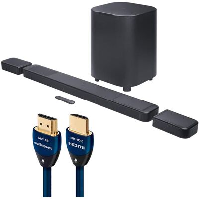 JBL - BAR 1300X MK2 11.1.4 Channel Soundbar with AudioQuest Sky 3m HDMI Cable - Black JBL - BAR 1300X MK2 11.1.4 Channel Soundbar with AudioQuest Sky 3m HDMI Cable - Black