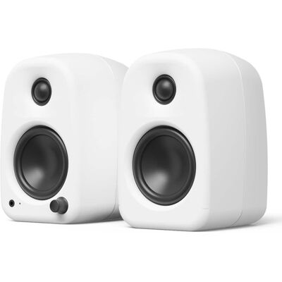 Kanto - UKI Bluetooth Desktop Speakers - Pair - White Kanto - UKI Bluetooth Desktop Speakers - Pair - White