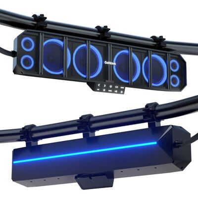 GoHawk - UTV Sound Bar Waterproof 8-Speaker Bluetooth ATV Soundbar 25" SxS with FM Radio & Lights - Black GoHawk - UTV Sound Bar Waterproof 8-Speaker Bluetooth ATV Soundbar 25" SxS with FM Radio & Lights - Black