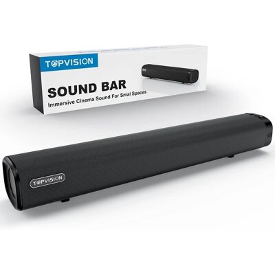 TOPVISION - 80-Watt 2.1-Channel Bluetooth Soundbar with Built-in Subwoofer, 3-D Surround Sound and Multiple Input Modes - Black TOPVISION - 80-Watt 2.1-Channel Bluetooth Soundbar with Built-in Subwoofer, 3-D Surround Sound and Multiple Input Modes - Black