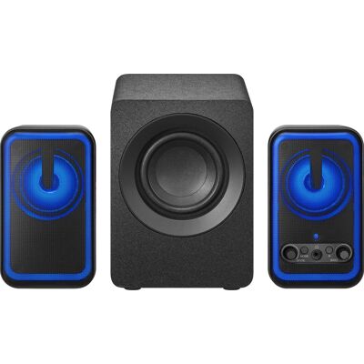 Insignia™ - 2.1 Bluetooth Computer Speaker System with RGB Lighting and Remote Control (3-Piece) - Black Insignia™ - 2.1 Bluetooth Computer Speaker System with RGB Lighting and Remote Control (3-Piece) - Black