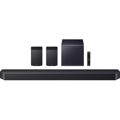 Samsung - Q-Series Soundbar HW Q990H/ZA 11.1.4 ch Subwoofer with Rear Speaker (2026) - Titan Black Samsung - Q-Series Soundbar HW Q990H/ZA 11.1.4 ch Subwoofer with Rear Speaker (2026) - Titan Black