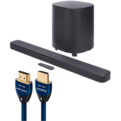 JBL - BAR 500 MK2 5.1 Channel Soundbar System with AudioQuest Sky 3m HDMI Cable - Black JBL - BAR 500 MK2 5.1 Channel Soundbar System with AudioQuest Sky 3m HDMI Cable - Black