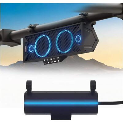 GoHawk - UTV Sound Bar: Waterproof 4-Speaker Bluetooth Speakers System w/ Multicolor LED, 15-Inch for Polaris RZR, Can-Am, Marine - Black GoHawk - UTV Sound Bar: Waterproof 4-Speaker Bluetooth Speakers System w/ Multicolor LED, 15-Inch for Polaris RZR, Can-Am, Marine - Black