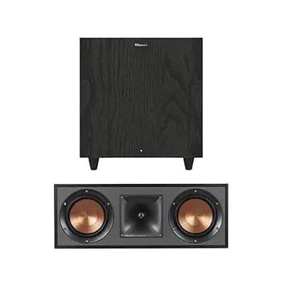Klipsch - R-52C Powerful Detailed Center Channel Spk Set of 1 R-80SWi 8-inch Subwoofer with Deep Bass Bundle - Black Klipsch - R-52C Powerful Detailed Center Channel Spk Set of 1 R-80SWi 8-inch Subwoofer with Deep Bass Bundle - Black