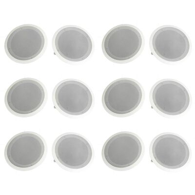 Pyle - 8" 500W 2 Way In Wall/Ceiling Home Speakers System Audio Stereo, 12 Pack - White Pyle - 8" 500W 2 Way In Wall/Ceiling Home Speakers System Audio Stereo, 12 Pack - White