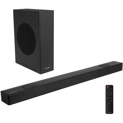 Westinghouse - 5.1.2 Soundbar w/ Wireless Sub, Dolby Atmos & Digital Plus, 200W, HDMI eARC, Bluetooth, Roku TV Ready - Black Westinghouse - 5.1.2 Soundbar w/ Wireless Sub, Dolby Atmos & Digital Plus, 200W, HDMI eARC, Bluetooth, Roku TV Ready - Black