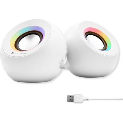X9 - Performance Computer Speakers with RGB Lighting, Bluetooth, USB, and AUX - Triple Mode Connection, Dual 2.25" - White X9 - Performance Computer Speakers with RGB Lighting, Bluetooth, USB, and AUX - Triple Mode Connection, Dual 2.25" - White