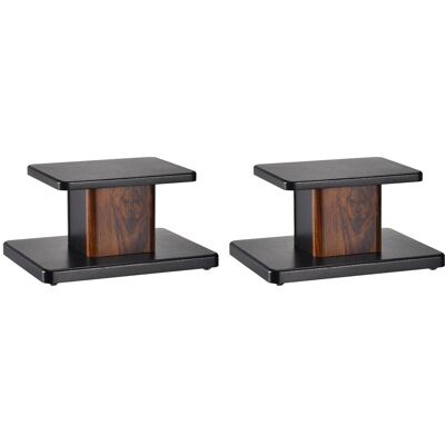 Unique Bargains - 2pcs Wood Speaker Stands with Hollow Bases, Provides Stable Tilted Support for Enhanced Bookshelf Speaker Sound - Black Unique Bargains - 2pcs Wood Speaker Stands with Hollow Bases, Provides Stable Tilted Support for Enhanced Bookshelf Speaker Sound - Black
