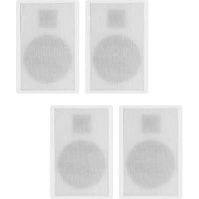 Acoustic Audio by Goldwood - SLM1W Mountable On Wall Slim Speakers Home Theater Wired 2 Pair Pack - White Acoustic Audio by Goldwood - SLM1W Mountable On Wall Slim Speakers Home Theater Wired 2 Pair Pack - White