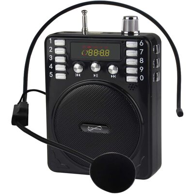 Supersonic - Bluetooth Portable Pa Speaker Voice Amplifier With Microphone, Fm Radio, And Karaoke Jack - Black Supersonic - Bluetooth Portable Pa Speaker Voice Amplifier With Microphone, Fm Radio, And Karaoke Jack - Black
