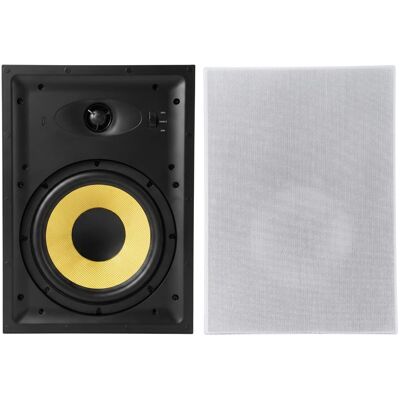 VEVOR - In-Wall Speakers, 8", In Wall Speaker System with Paintable Grille, Hi-Fi Sound, 200W Peak, 2-Way Rectangular Speakers - Black;Yellow VEVOR - In-Wall Speakers, 8", In Wall Speaker System with Paintable Grille, Hi-Fi Sound, 200W Peak, 2-Way Rectangular Speakers - Black;Yellow