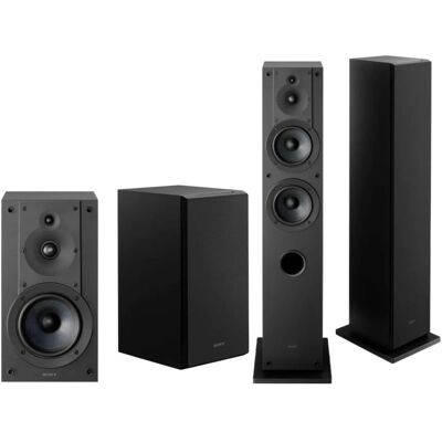 Sony - 3-Way Bookshelf Speakers (Pair) with Floorstanding Speaker (Pair) Bundle Sony - 3-Way Bookshelf Speakers (Pair) with Floorstanding Speaker (Pair) Bundle
