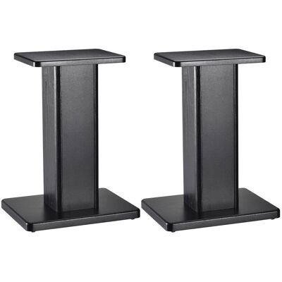 Unique Bargains - 2pcs Wood Speaker Stands, Sturdy Hollow Base for Optimal Positioning of Bookshelf Speakers in Home Theater - Black Unique Bargains - 2pcs Wood Speaker Stands, Sturdy Hollow Base for Optimal Positioning of Bookshelf Speakers in Home Theater - Black
