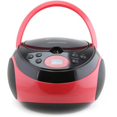 Emerson - Portable CD Player with AM/FM Radio, (EPB-3000 - Red Emerson - Portable CD Player with AM/FM Radio, (EPB-3000 - Red