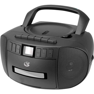 GPX - CD/Cassette Boombox with AM/FM Radio - Black GPX - CD/Cassette Boombox with AM/FM Radio - Black