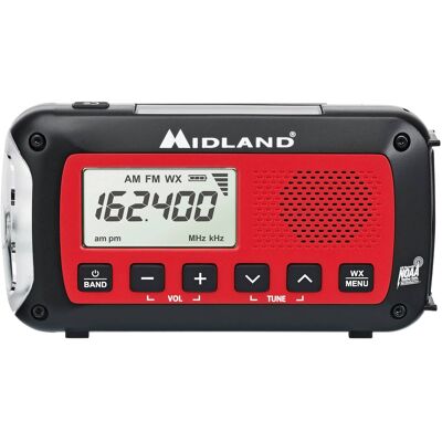 Midland - Emergency Crank Weather Alert Radio - Red/Black Midland - Emergency Crank Weather Alert Radio - Red/Black