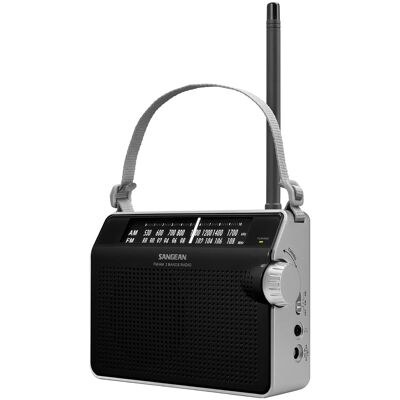 Sangean - PR-D6 Retro AM/FM Portable Analog Radio with Strap - Black Sangean - PR-D6 Retro AM/FM Portable Analog Radio with Strap - Black