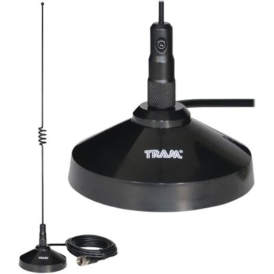 Tram - 100-Watt Pretuned Dual-Band 144-148 MHz VHF/435-450 MHz UHF Amateur Radio Antenna Kit with Magnet Mount and Cable - Black Tram - 100-Watt Pretuned Dual-Band 144-148 MHz VHF/435-450 MHz UHF Amateur Radio Antenna Kit with Magnet Mount and Cable - Black