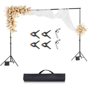VEVOR - Backdrop Stand, 10 x 10 ft Adjustable Photo Backdrop Stand Kit, Portable Background Backdrop Stand with 4 Crossbars - Black VEVOR - Backdrop Stand, 10 x 10 ft Adjustable Photo Backdrop Stand Kit, Portable Background Backdrop Stand with 4 Crossbars - Black