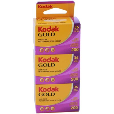 Kodak - GOLD 200 Color Negative Film (35mm Roll Film, 36 Exposures) - 3 Pack Kodak - GOLD 200 Color Negative Film (35mm Roll Film, 36 Exposures) - 3 Pack