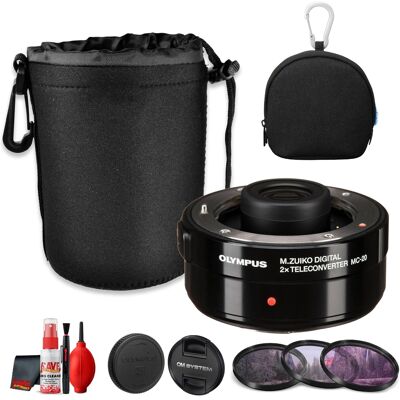 Bundle - OM System - MC-20 M.Zuiko Digital 2x Teleconverter Micro Four Thirds Lens Extender() - Black Bundle - OM System - MC-20 M.Zuiko Digital 2x Teleconverter Micro Four Thirds Lens Extender() - Black