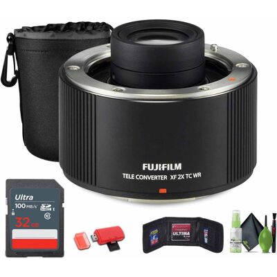Fuji - XF 2x TC WR Teleconverter, Lens Pouch, 32GB Memory Card , Bundle - Black Fuji - XF 2x TC WR Teleconverter, Lens Pouch, 32GB Memory Card , Bundle - Black