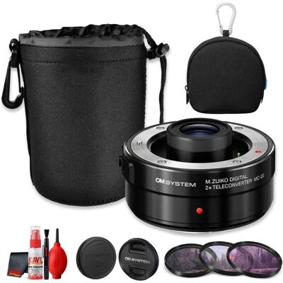 Bundle - OM System - MC-20 M.Zuiko Digital 2x Teleconverter Micro Four Thirds Lens Extender() - Black Bundle - OM System - MC-20 M.Zuiko Digital 2x Teleconverter Micro Four Thirds Lens Extender() - Black