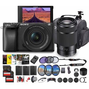 Sony - Alpha a6100 Mirrorless Camera w 16-50mm OSS II and 55-210mm Zoom Lenses Bundle Sony - Alpha a6100 Mirrorless Camera w 16-50mm OSS II and 55-210mm Zoom Lenses Bundle